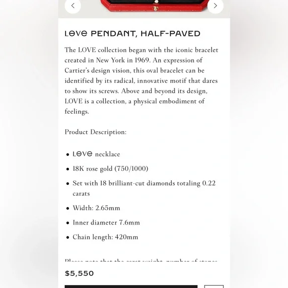 Cartier Love Pendant - Picture 8 of 12
